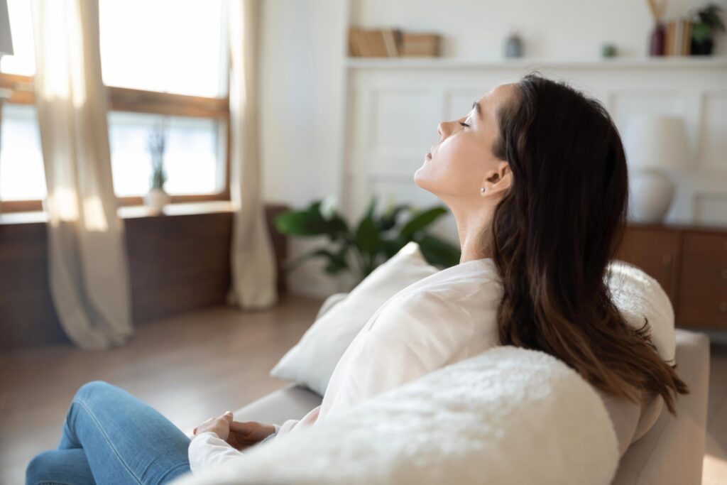 Women Inhaling Indoor Fresh Air