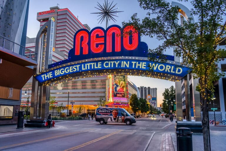 Goettl van beneath Reno sign