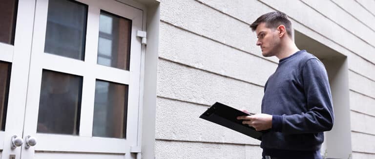 Man Looking at the Window For Insulation