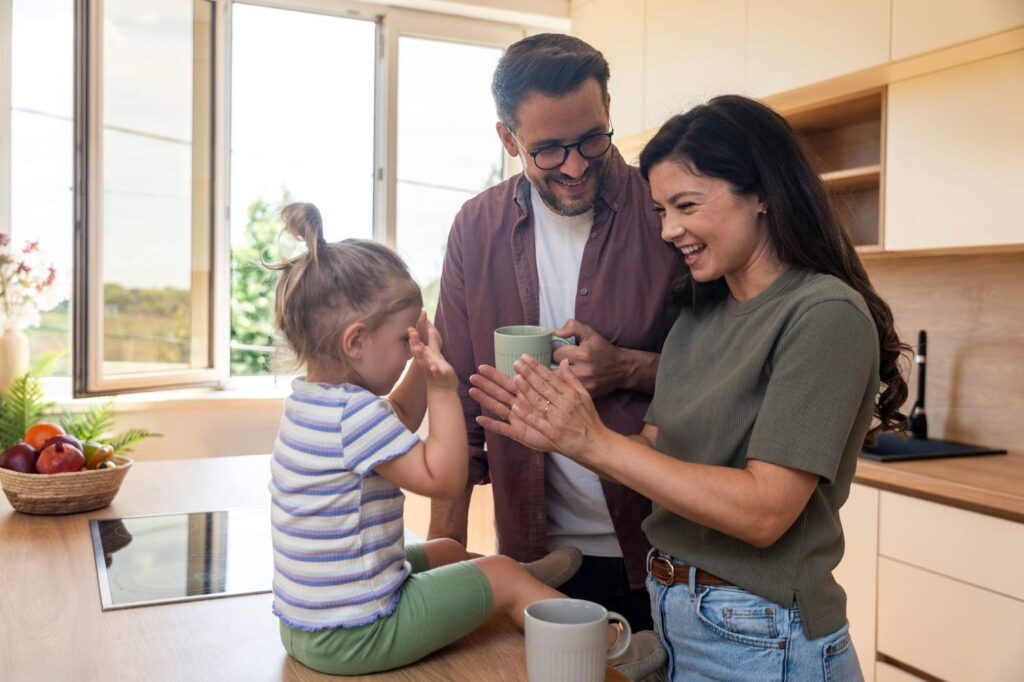 happy family after goettl tankless water heater installation