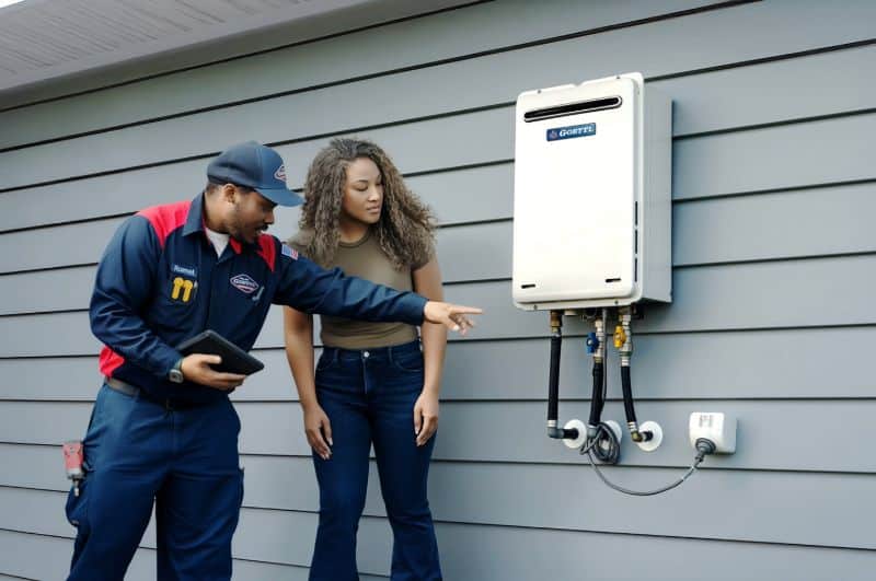 plumber customer tankless water heater maintenance