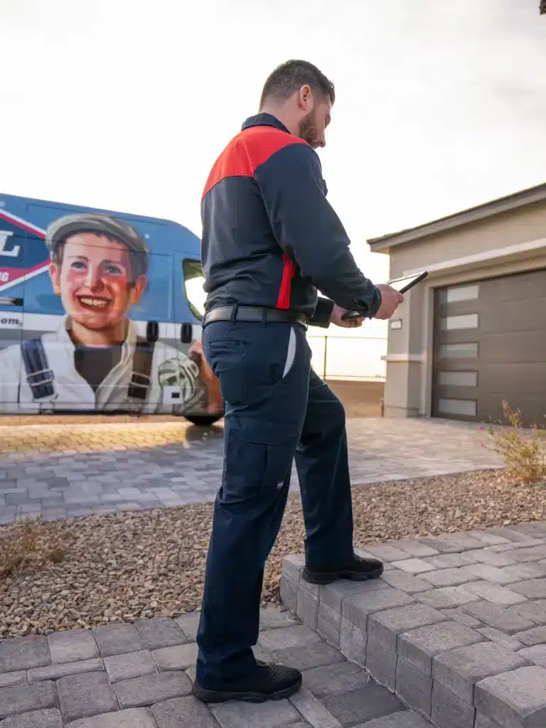 Goettl technician walking to customers home